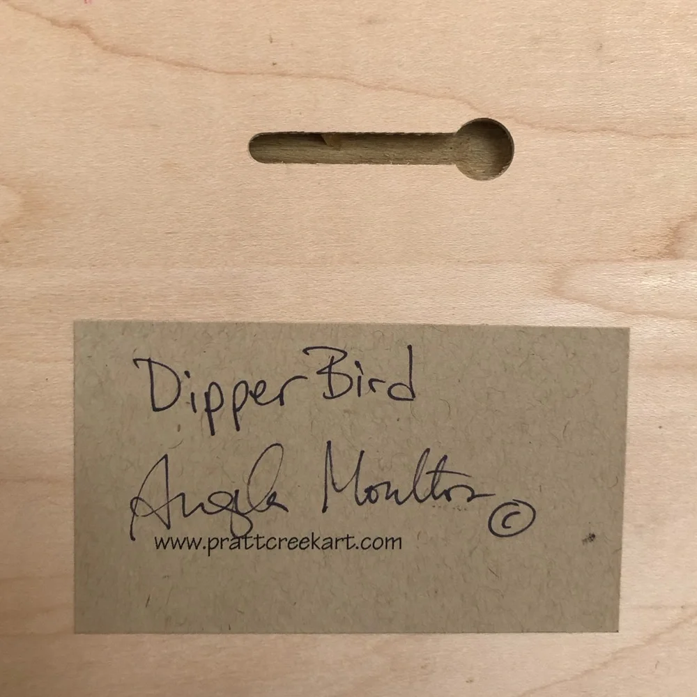 Original oil painting of sweet little Dipper Bird on A-grade composite wood - Picture 6 of 10